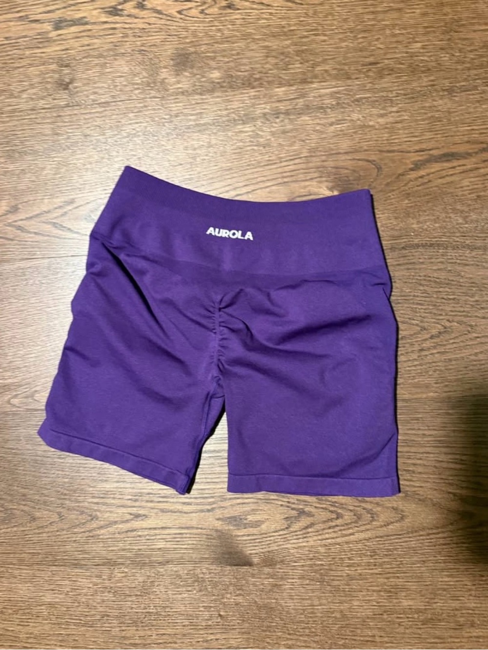 Aurola Purple and brown High-Waist Bike Shorts
